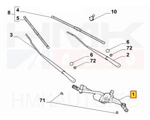 Klaasipühkijate hoovastik koos mootoriga OEM Jumpy/Expert/Proace 2016-