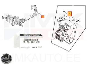 EGR pipe/turbo mounting nut OEM Renault M8x1,25