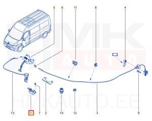 Kapoti lukusti OEM Renault Master III 2010- 