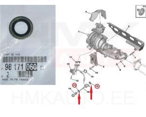 Joint, entrée d'huile (compresseur) OEM Citroen/Peugeot 2,0HDI DW10