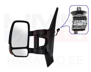 Rear view mirror left electric Renault Master 2010- (long arm, heatable, 7 pins)