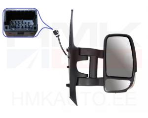 Rear view mirror right electric Renault Master 2010- (long arm, heatable, temp.sensor, 9 pins)