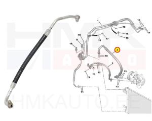 Konditsioneeri toru , madalsurve OEM Citroen Jumpy/Peugeot Expert 2016-