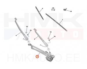 Tringlerie d'essuie-glace avec moteur OEM Peugeot 508 2018-