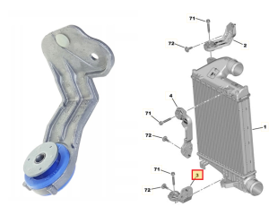 Intercooler bracket, lower OEM Citroen Jumpy/Peugeot Expert 2016-