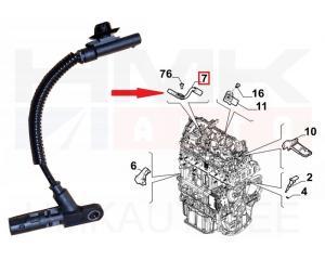 Nokka-akselin asentotunnistin OEM Citroen/Peugeot 1,5BlueHDI DV5R