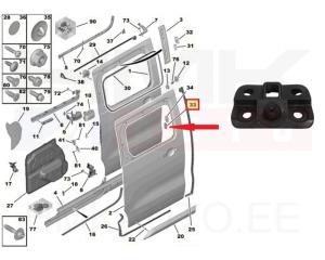 Külgukse suunaja alumine OEM Jumpy/Expert/Scudo 2016-