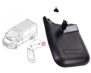 Mud flap rear left OEM Jumper/Boxer/Ducato 06- 16"  (with wing trim)