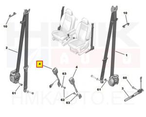 Turvavöö vastus eesmine vasak/parem OEM Citroen Berlingo /Peugeot Rifter 2018-