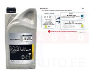 Liquide de refroidissement OEM Renault Glaceol RX Type E  Bleu -21°C  2L