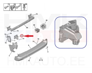 Tagastange kandur vasak OEM Citroen Berlingo/Peugeot Partner 2018-  (tagaluugiga)