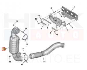 Katalüsaator OEM Citroen C4 Picasso-Spacetourer/ Peugeot 308, 3008, 508, 5008 1,6THP