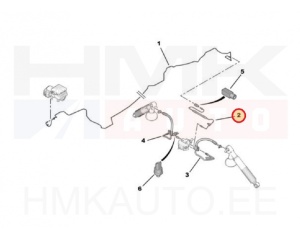 Tuyau flexible hydraulique arrière gauche Citroen C5,C6