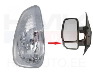 Suunatuli peeglis vasak "valge" Renault Master 2010- (5W pirn)