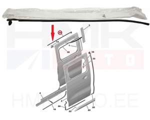 Joint de porte coulissante, supérieur OEM Citroen Jumpy/Peugeot Expert 2016- (L2)