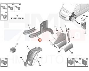 Eesmine sisetiib vasak OEM Jumper/Boxer/Ducato 2014-