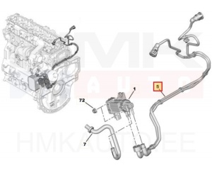 Turbocharger solenoid valve vacuum pipes OEM Citroen/Peugeot 1,6HDi