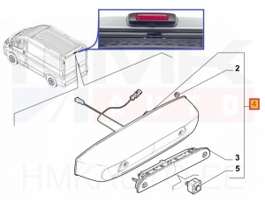 Reversing camera with brake light OEM Jumper/Boxer/Movano/Proace Max MCA 2024- , Ducato MCA 2021- (H2 L1-L3)