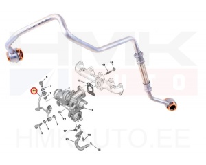 Turbo õlitustoru OEM Citroen/Peugeot 1,5 BlueHDi  DV5R 2018-