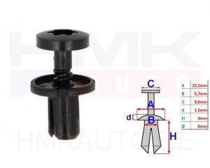 Polstri tüübel Citroen/Peugeot/Renault/Fiat 6mm (1tk.)