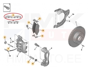 Piduriklotside komplekt eesmine OEM Jumper, Boxer, Ducato MCA 2023- 15" ratas 