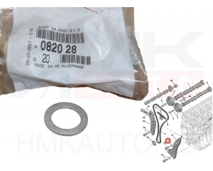 Rondelle de boulon, guide de chaîne de distribution OEM Citroen/Peugeot EP-moteurs  14,2x20,9x1,5