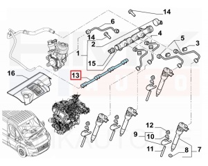 Suuttimen ylivuotoletku OEM Fiat Ducato MCA 2,2D 2021-