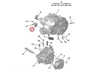 Painelaakerin ohjainhylsy tiivisteellä OEM Citroen/Peugeot