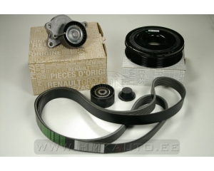 Alternator belt kit with crankshaft pulley Renault 2,0DCi (with AC)