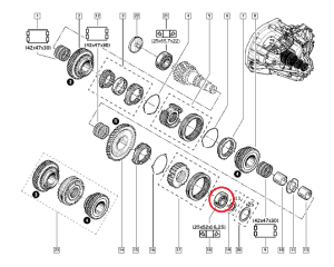 Gearbox bearing 25x51,7x16,25 Renault PK5/PK6